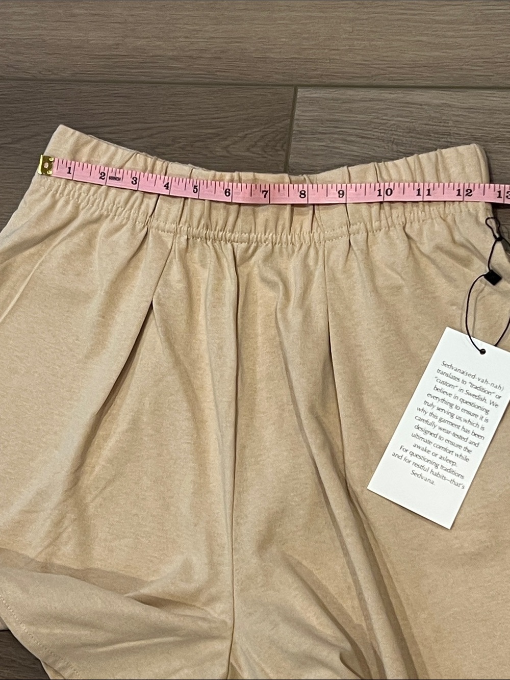 NWT Sedvana Swedish Khaki Elastic Waist Lounge Shorts Cotton & Modal Comfy Relax - Picture 11 of 13